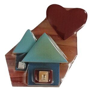 Lucinda Blue Green House Pin K513